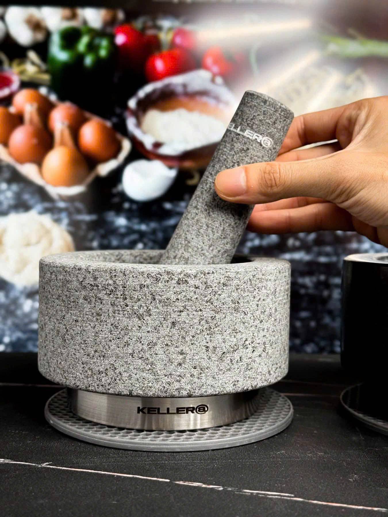 🇩🇪🇩🇪 Set Chày Cối đá Granite KELLER Đức màu Xám