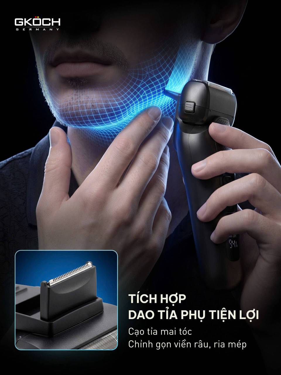 🪒🪒 MÁY CẠO RÂU ĐIỆN GKÖCH PRECISION FOIL SHAVER V-939