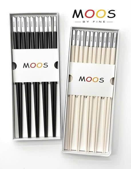 Set 10 đôi đũa chuôi bạc Moos by Fine From Germany 2026-màu đen