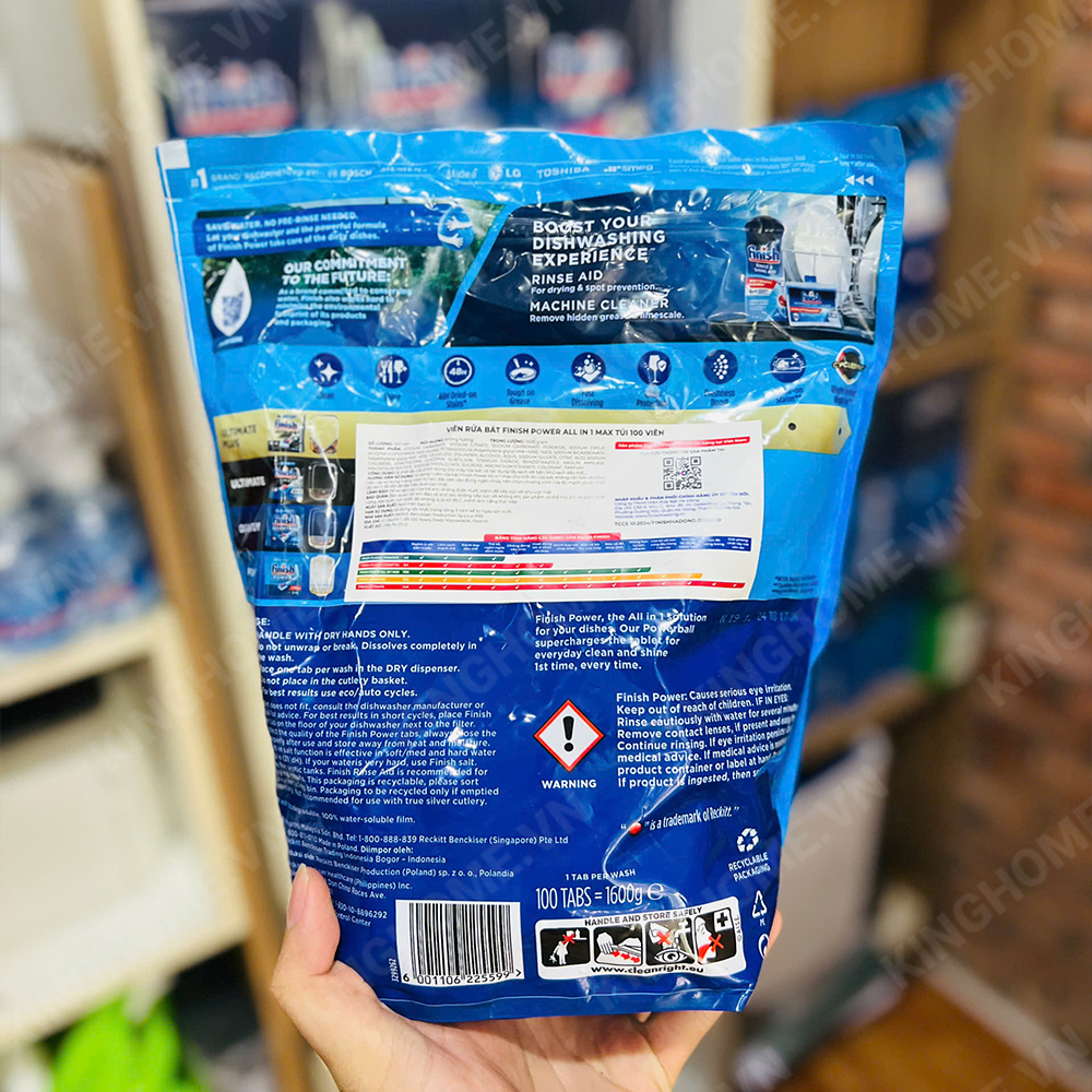 Viên rửa bát Finish All in 1 100v (Soda)