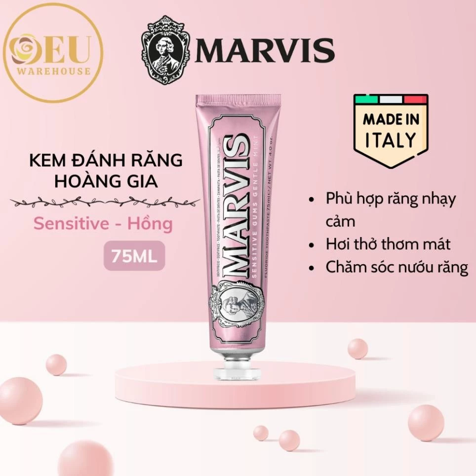 Kem đánh răng Marvis sensitive gums gentle mint