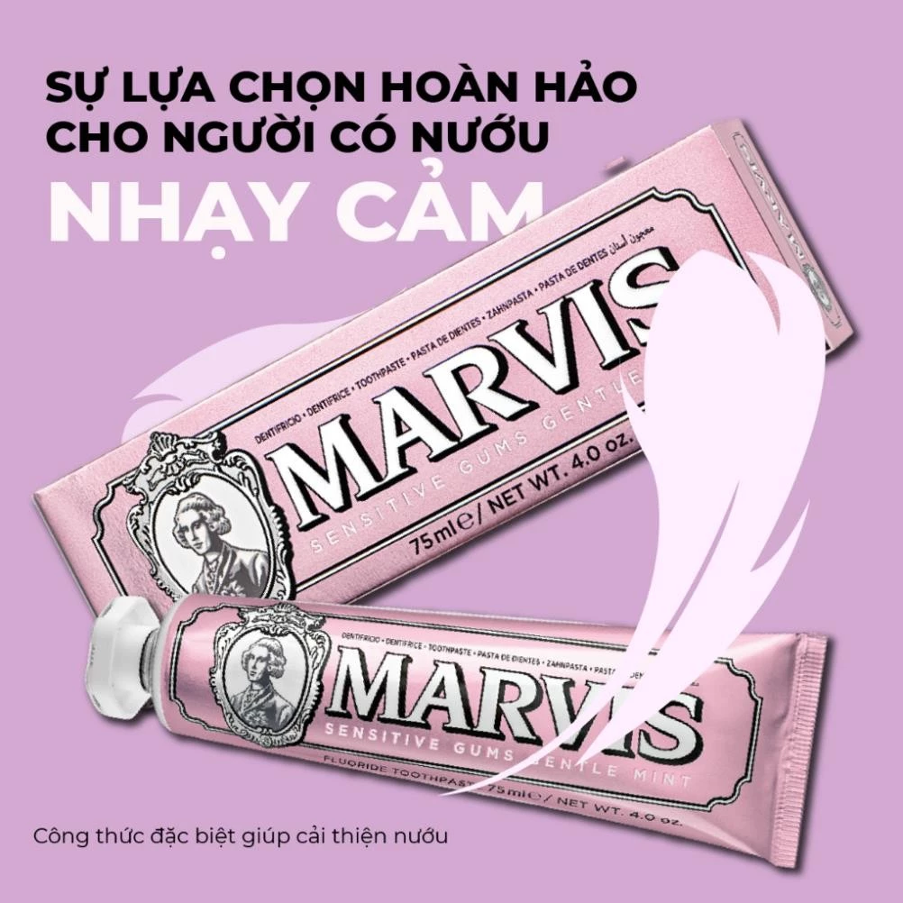 Kem đánh răng Marvis sensitive gums gentle mint