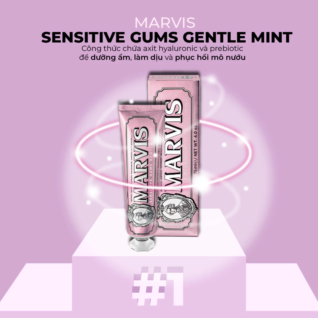 Kem đánh răng Marvis sensitive gums gentle mint