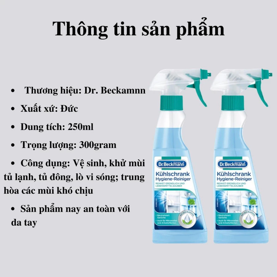 Xịt vệ sinh tủ lạnh Dr Beckmann 250ml