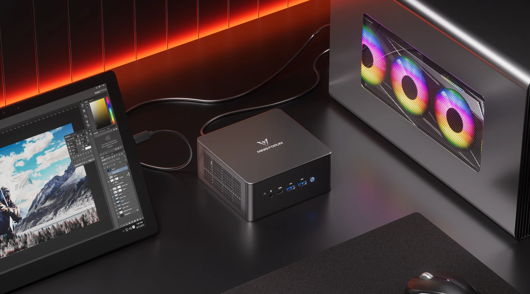 Minisforum UM890 Pro Mini PC AMD Ryzen 9 8945hs xuất nhiều màn hình