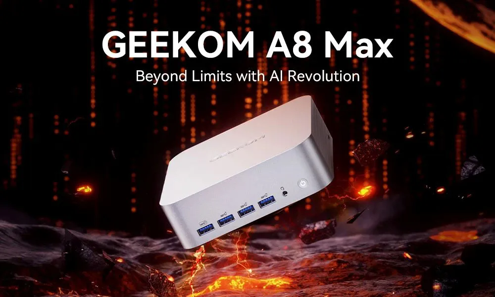 GEEKOM A8 Max Mini PC AMD Ryzen 9 8945hs hỗ trợ 4 màn hình