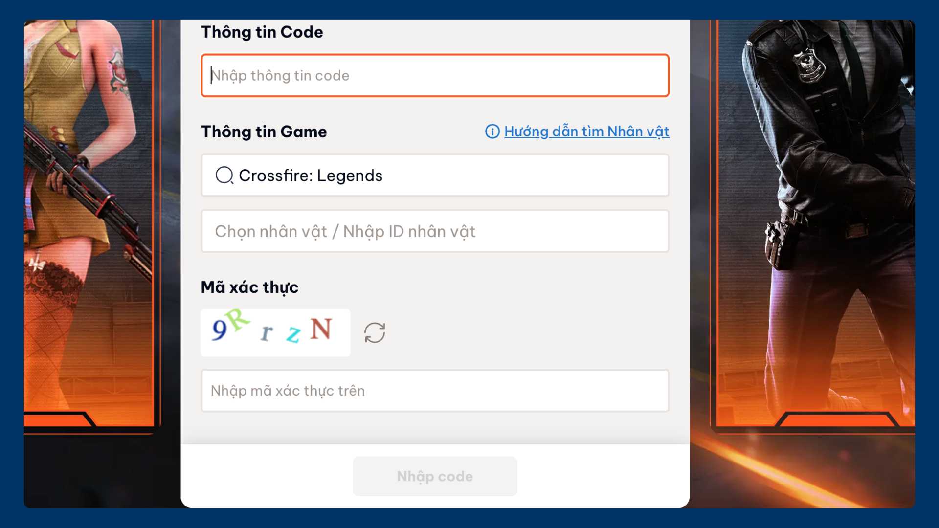 Đăng nhập tài khoản game để nhận giftcode vng