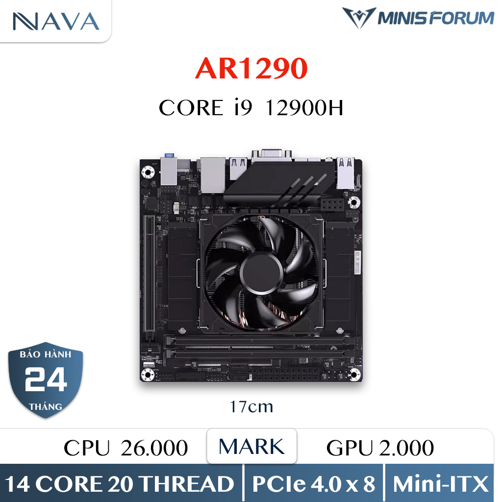 Bo mạch chủ Mini-ITX Minisforum AR1290 tích hợp Core i9-12900HK