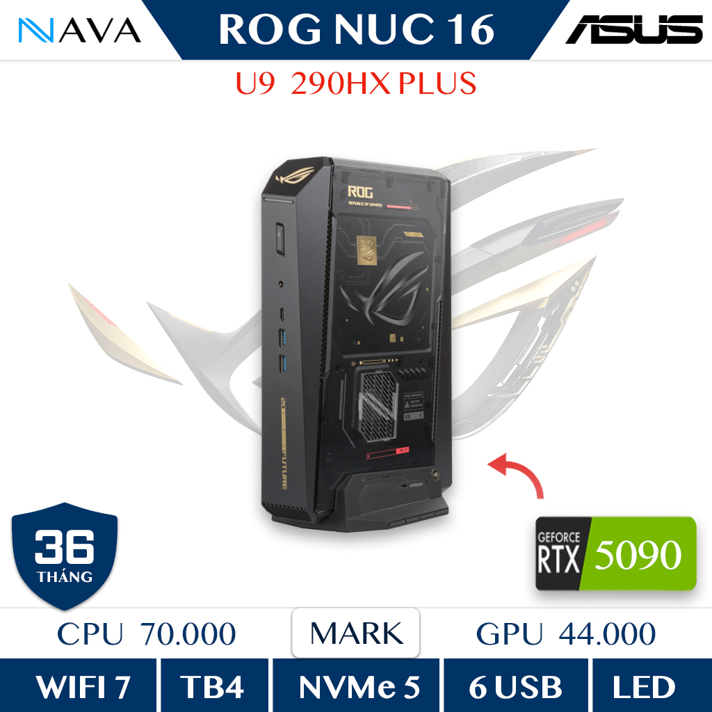 rog nuc 16 edition 20 rnuc16jnk9x8ada6 mini pc gaming voi rtx 5090 va core ultra 9 290hx plus