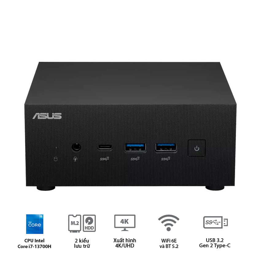 mini pc asus expertcenter pn64 b s7210mv core i7 13700h iris xe wifi 6e bluetooth 5 2
