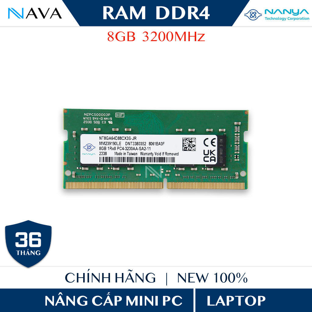 RAM 8GB DDR4 3200MHz dạng SO-DIMM cho mini PC và laptop