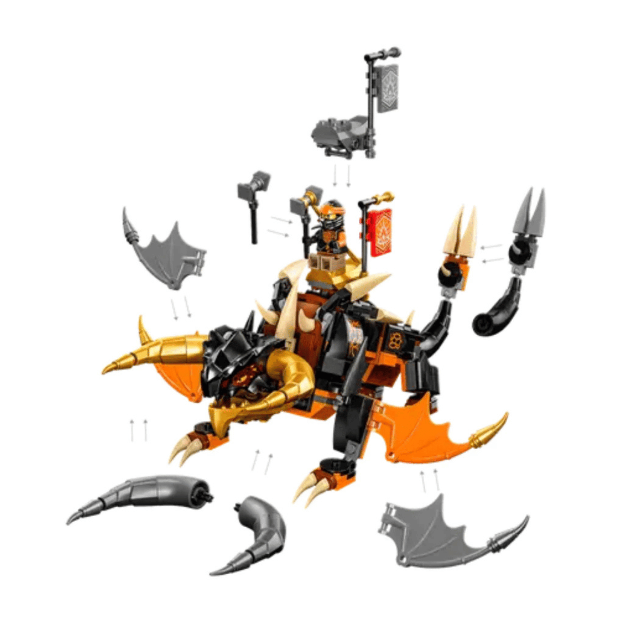 [NINJA] Cole’s Earth Dragon EVO Ninja City, 227 Mảnh ghép, 68782