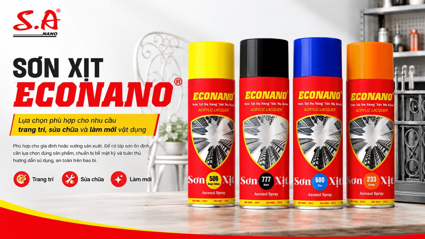 Sơn xịt ECONANO là gì? Giải pháp tiện lợi để trang trí và làm mới bề mặt