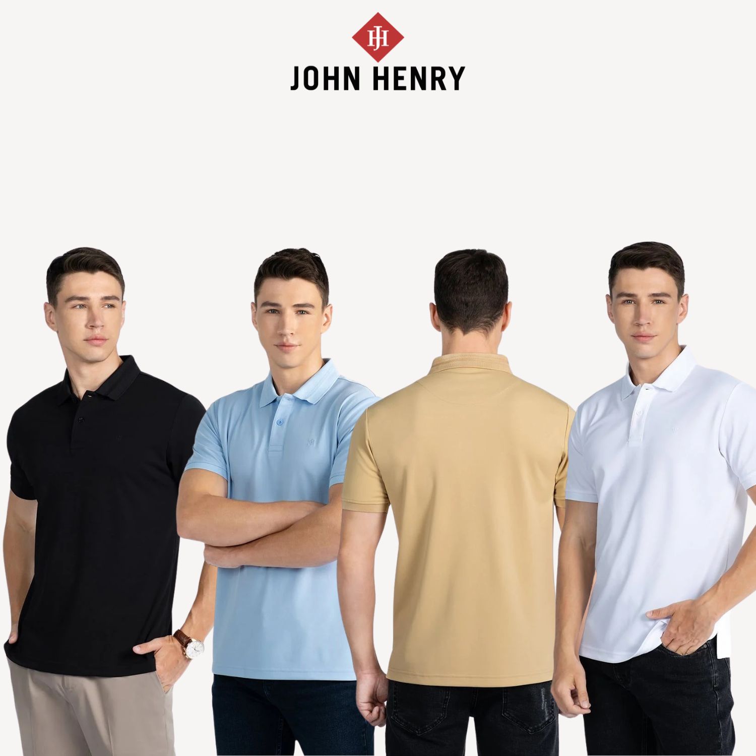Áo Polo Nam John Henry Tay ngắn chuẩn form thanh lịch - KS24ES04T-SCCA