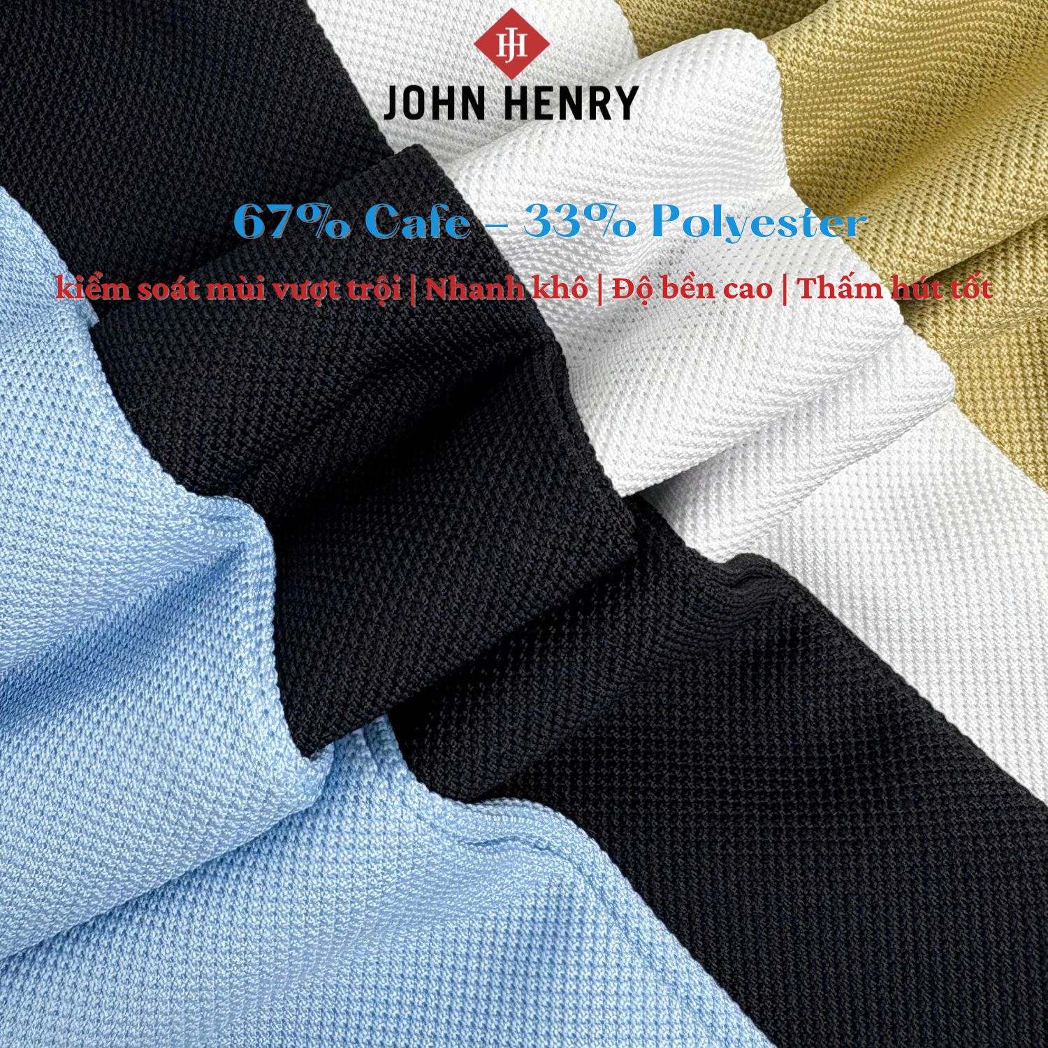 Áo Polo Nam John Henry Tay ngắn chuẩn form sang trọng - KS24ES04T-SCCA