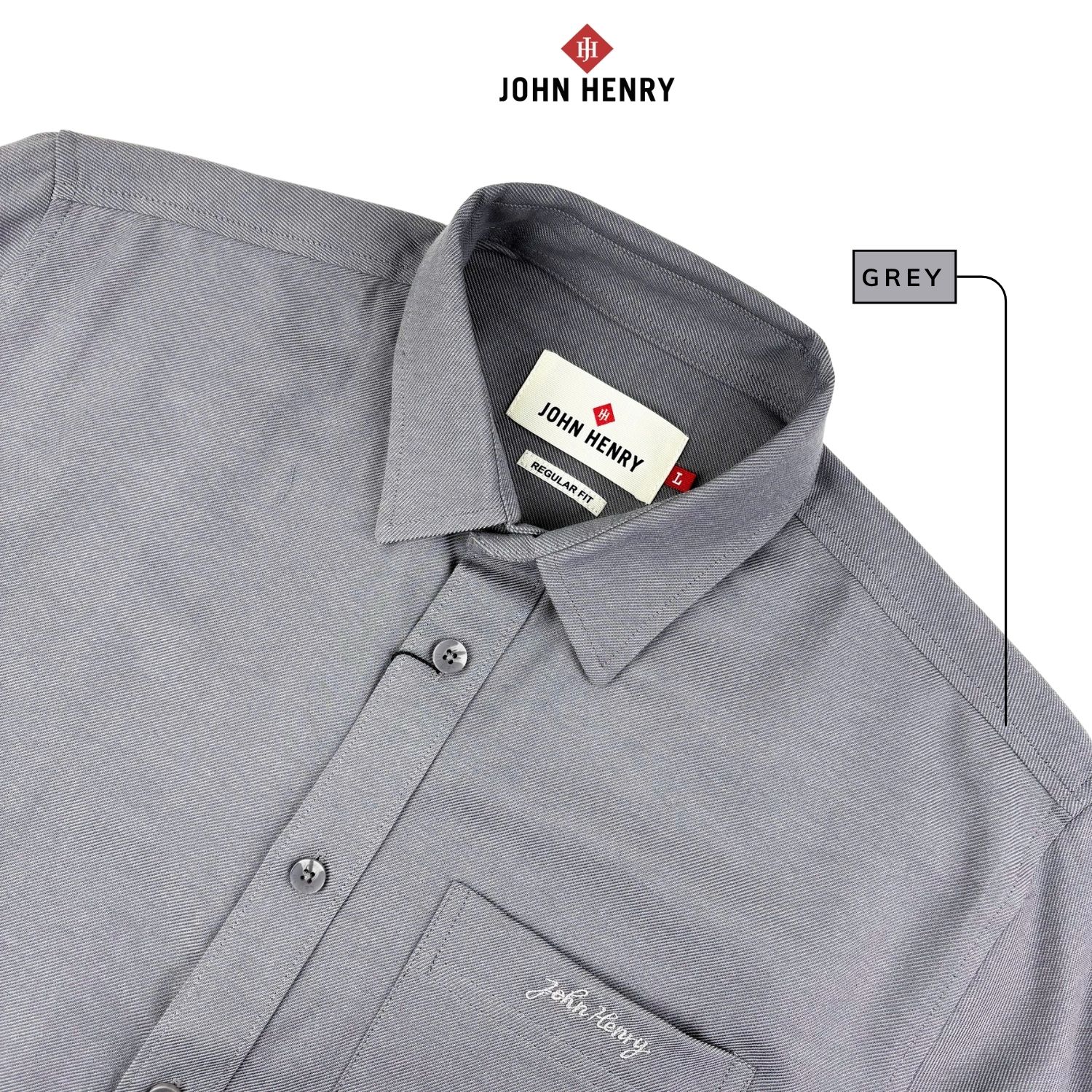 Áo sơ mi nam dài tay John Henry Form Vừa WS25FH84C-LCRG