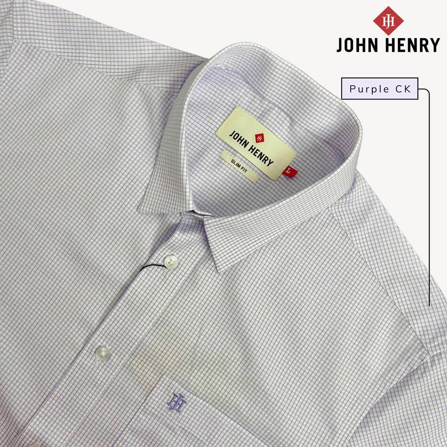 Áo Sơ Mi Nam Tay Ngắn John Henry họa tiết Caro WS25SS36T-SDBB