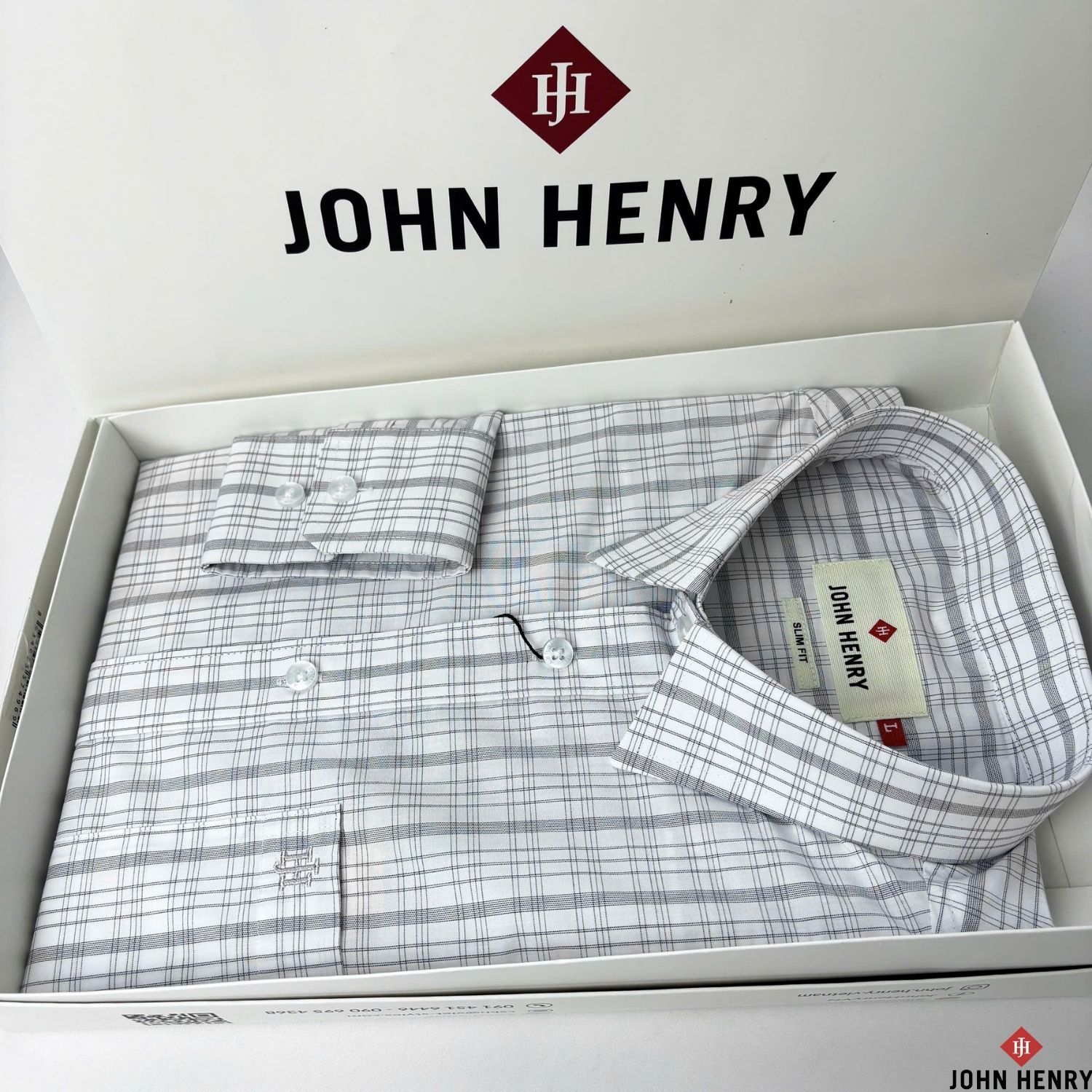 Áo Sơ Mi Nam Tay Ngắn John Henry Caro WS25SS40C-LDBB