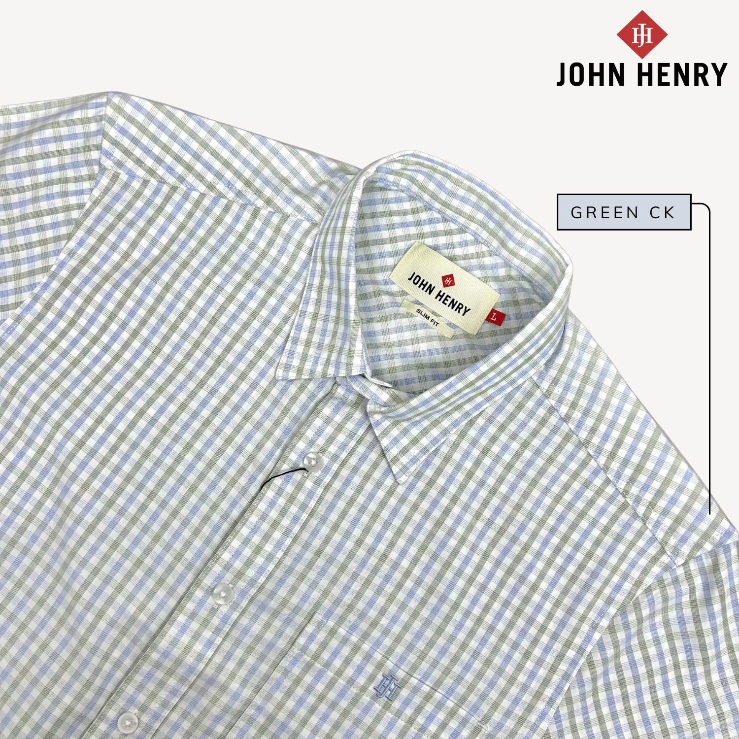 Áo Sơ Mi Nam Tay Ngắn John Henry Caro WS25SS38C-SCBB