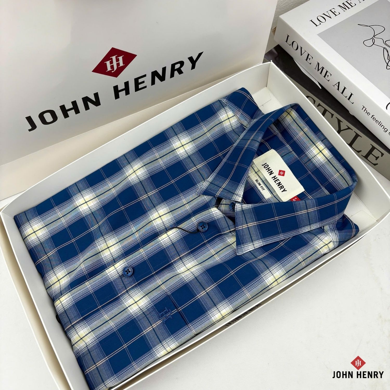 Áo Sơ Mi Nam Tay Ngắn John Henry Caro WS25FH95C-SCBB