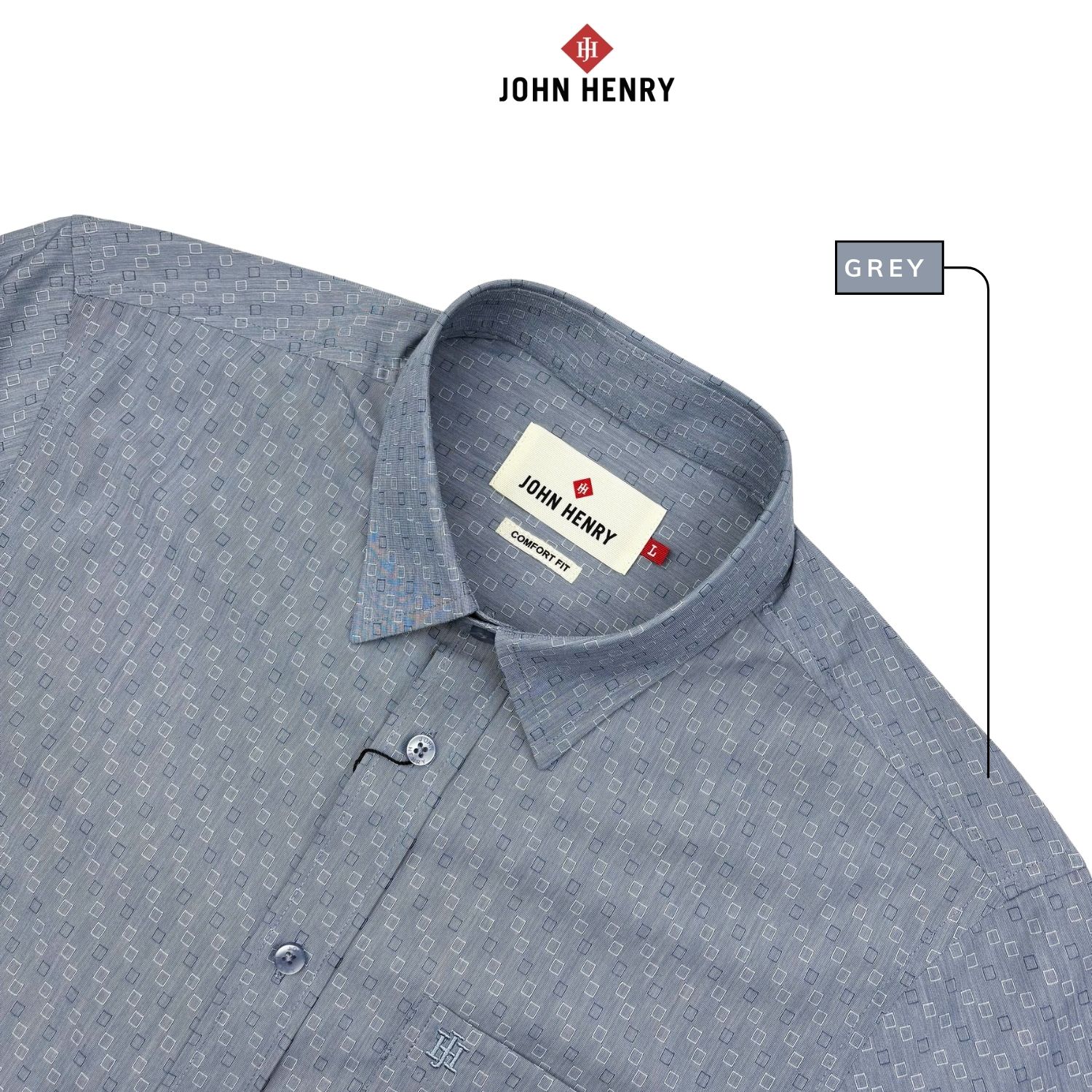 Áo Sơ Mi Nam Tay Ngắn Họa Tiết Form Ôm Vừa WS25FH82C-CFBB