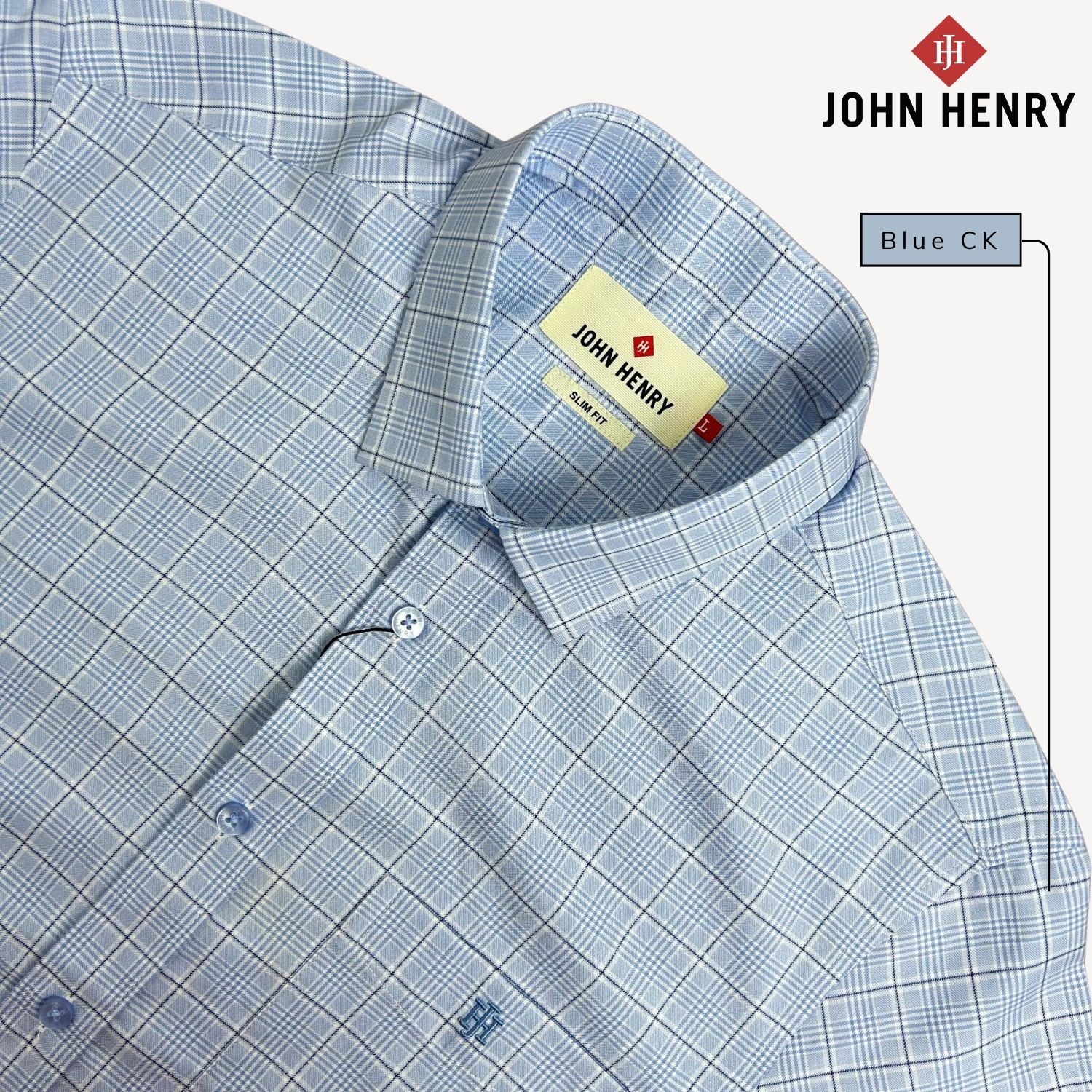 Áo Sơ Mi Nam Tay Ngắn John Henry, họa tiết Caro WS25SS37T-SDBB
