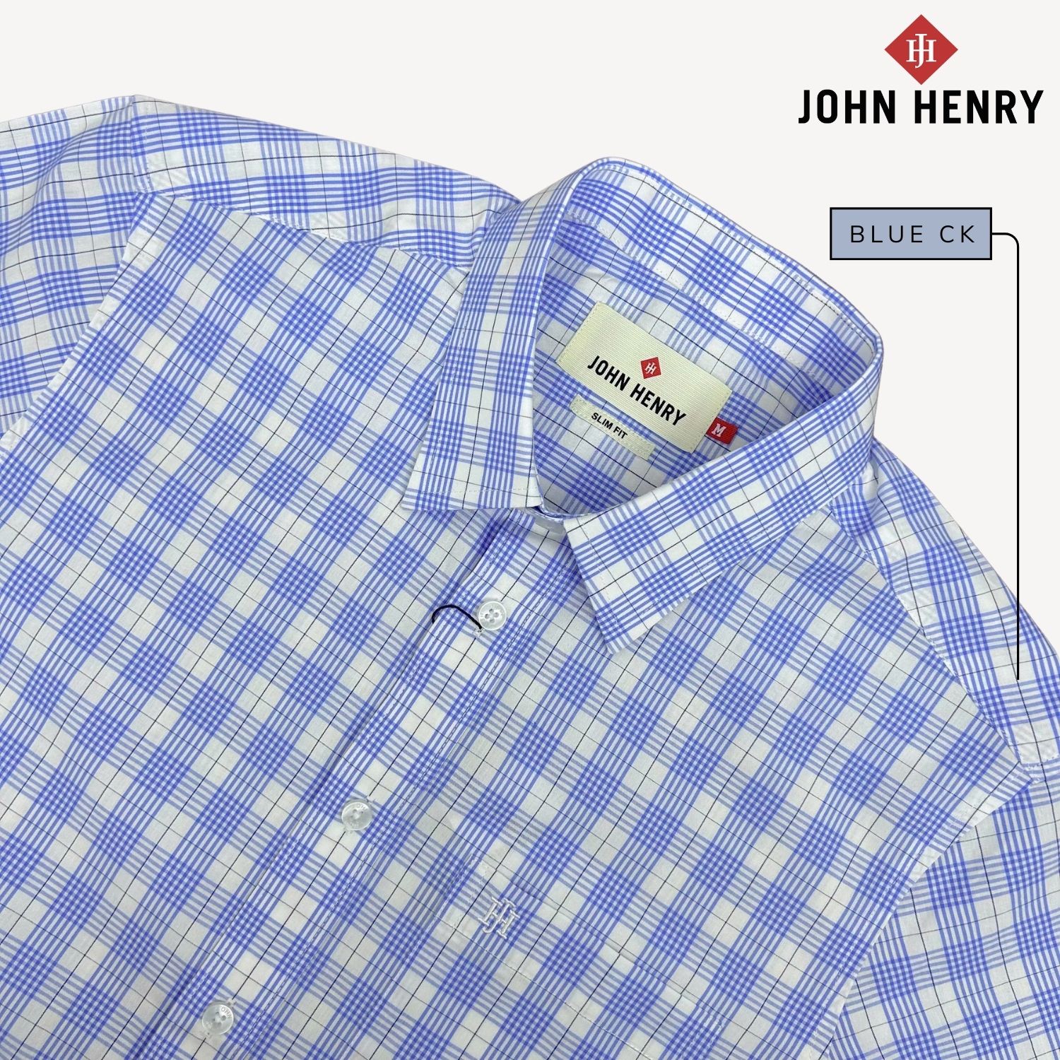 Áo Sơ Mi Nam Tay Ngắn John Henry họa tiết Caro WS25SS48P-SD