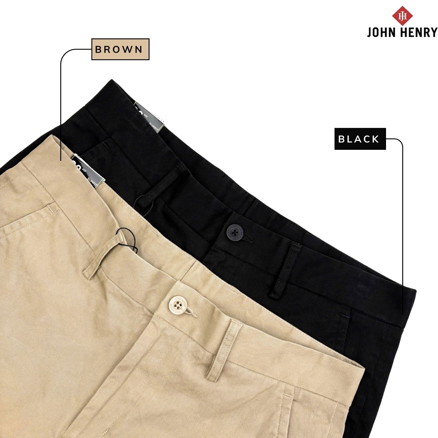 Quần Kaki Nam John Henry KP25FH19T-NMSL - Slim Fit - Form Ôm