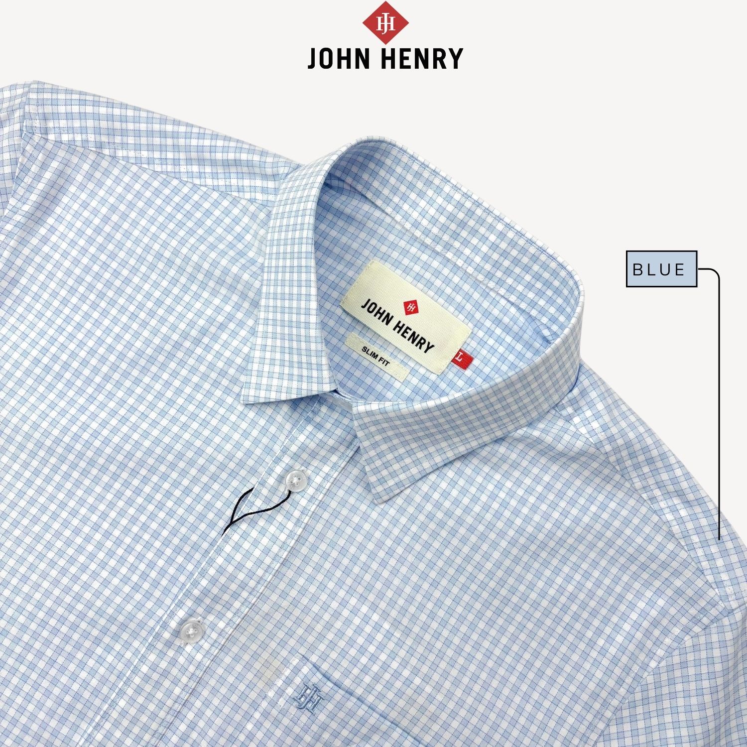 Áo Sơ Mi Nam Tay Ngắn John Henry Caro WS25FH67C-LD