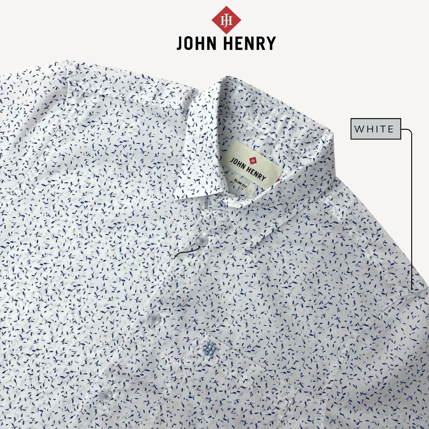 Áo Sơ Mi Nam Ngắn Tay John Henry Form Ôm WS25SS46C-SC