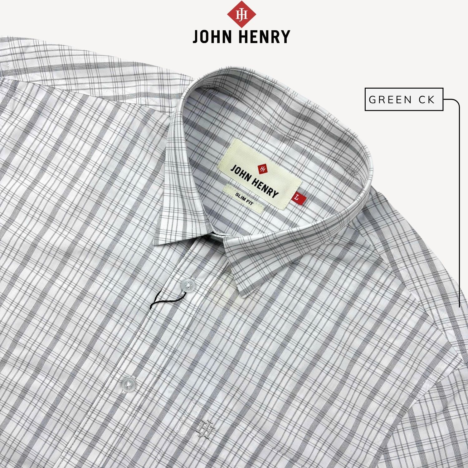 Áo Sơ Mi Nam Tay Ngắn John Henry Caro WS25SS40C-LDBB