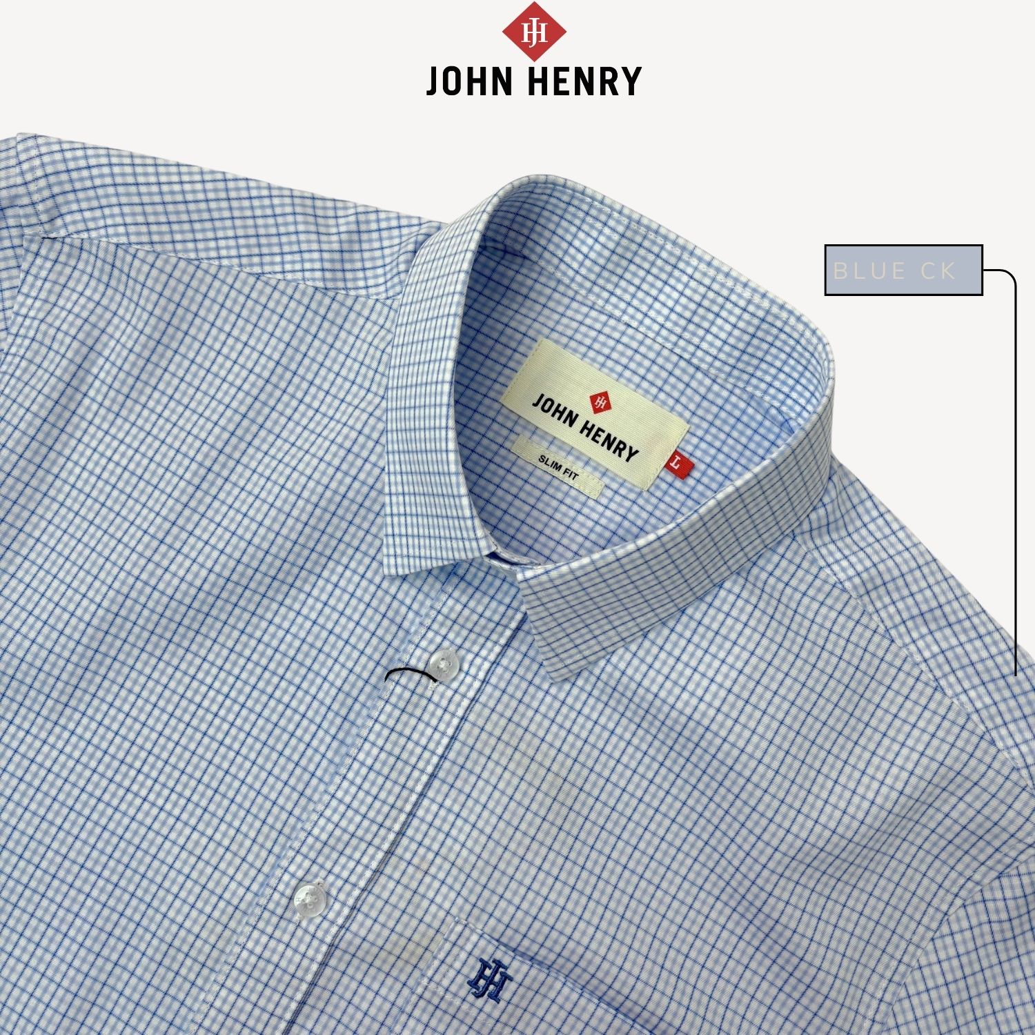 Áo Sơ Mi Nam Tay Ngắn John Henry Caro WS25SS61T-LD