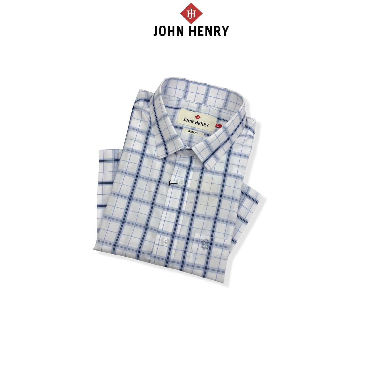 Áo Sơ Mi Nam Tay Ngắn John Henry Caro WS25FH80T-SDBB
