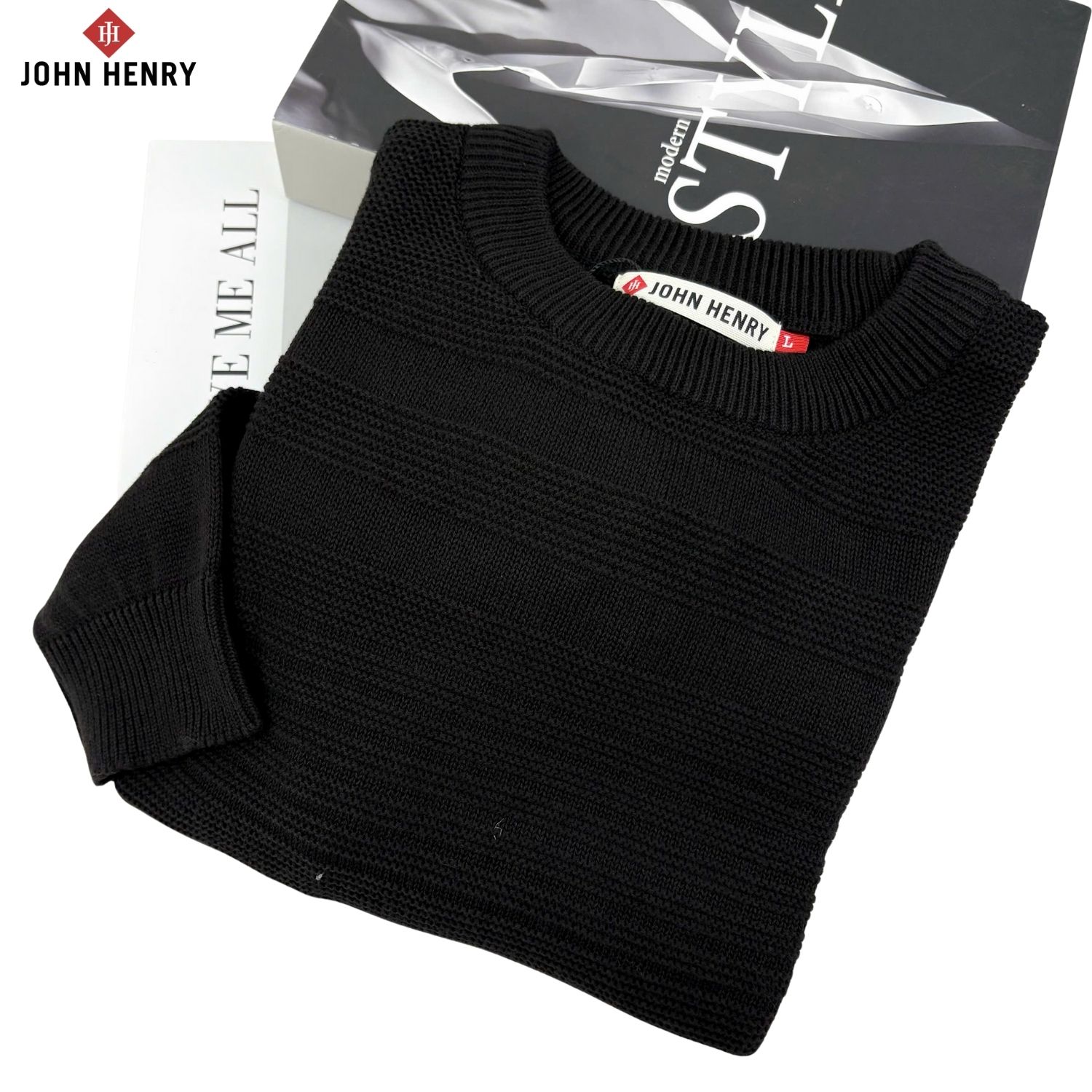 Áo Len Nam Cổ Tròn Tay Ngắn SW25FH08P-LB