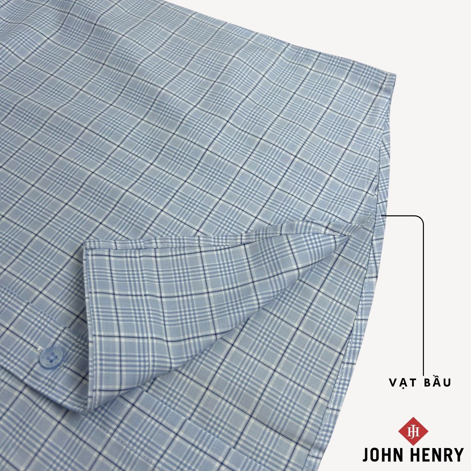 Áo Sơ Mi Nam Tay Ngắn John Henry, họa tiết Caro WS25SS37T-SDBB