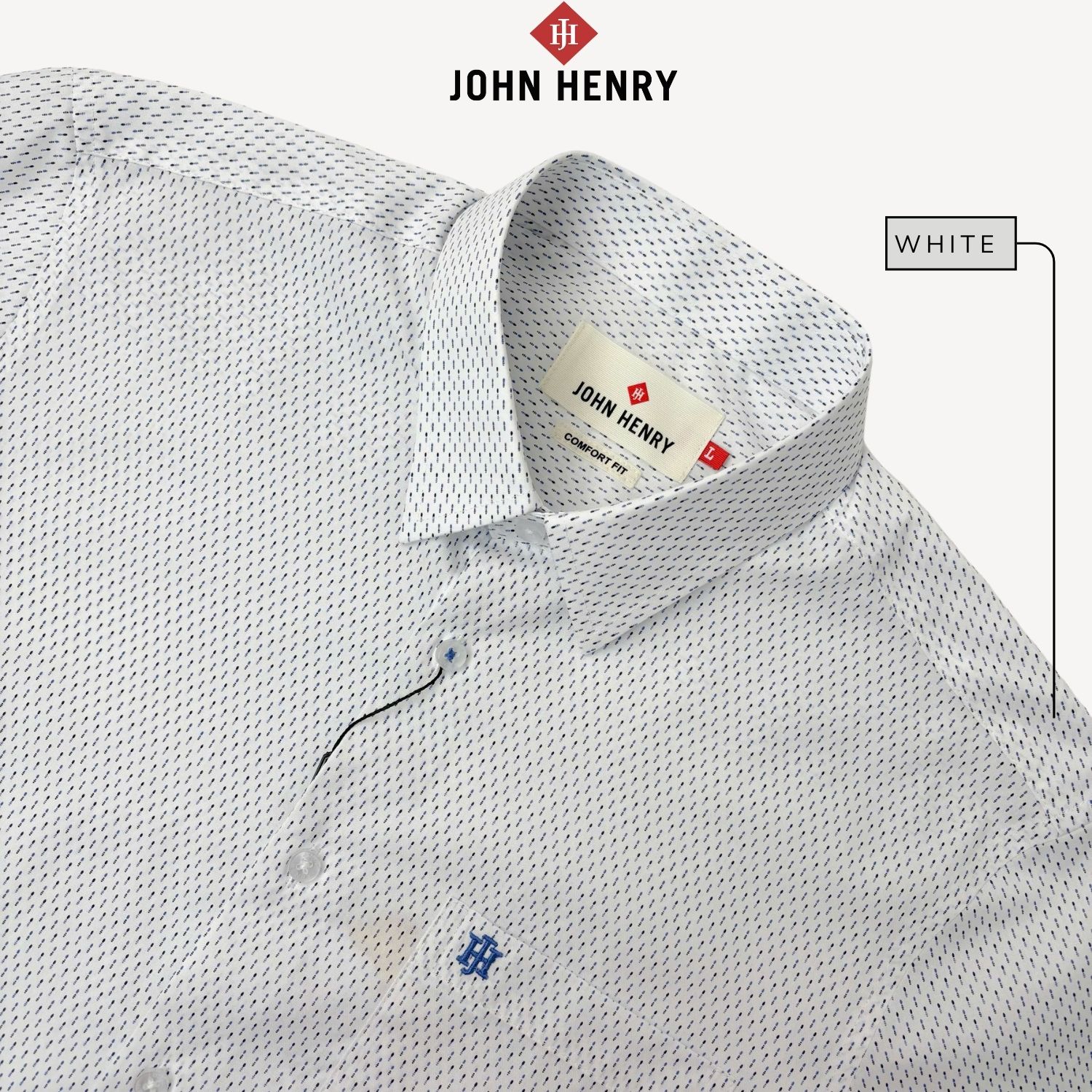 Áo Sơ Mi Nam Ngắn Tay John Henry Form Vừa WS25SS52T-CF