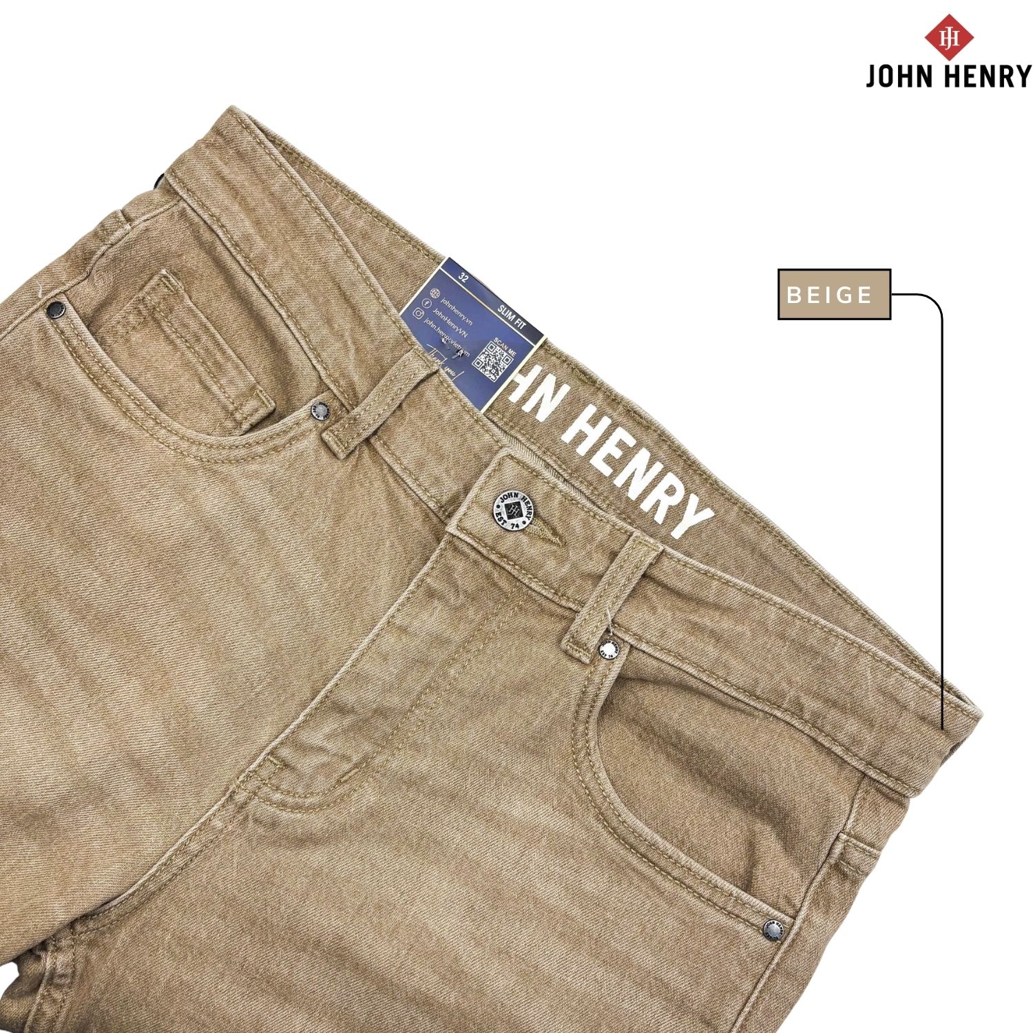 Quần Jeans Nam Form Ôm JN25FH47T-SL