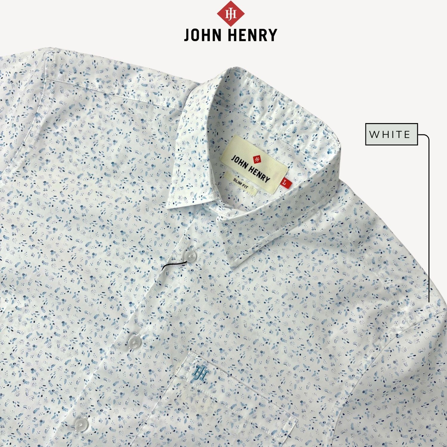 Áo Sơ Mi Nam Ngắn Tay John Henry Form Ôm WS25SS54P-SC