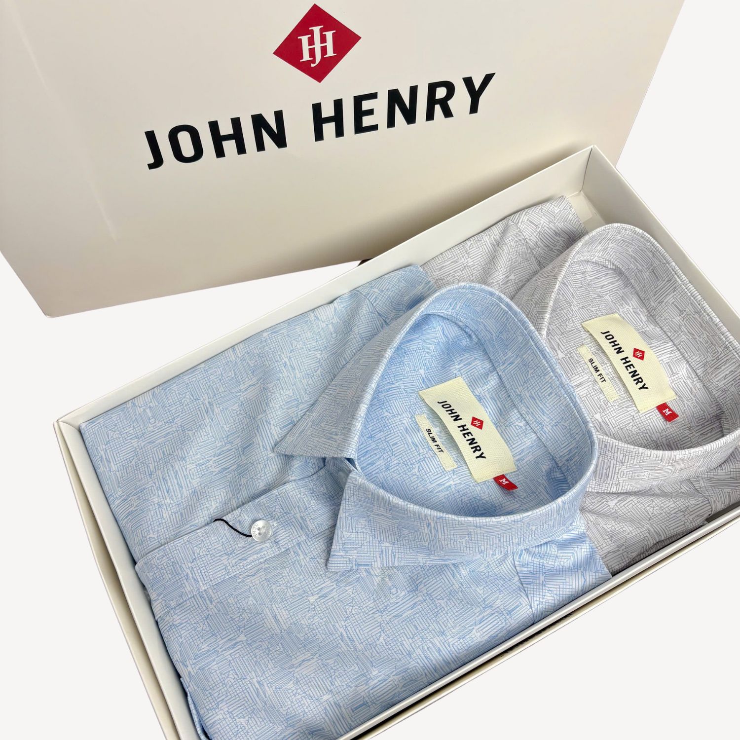 Áo Sơ Mi Nam Tay Ngắn John Henry họa tiết WS25SS26C-SDBB