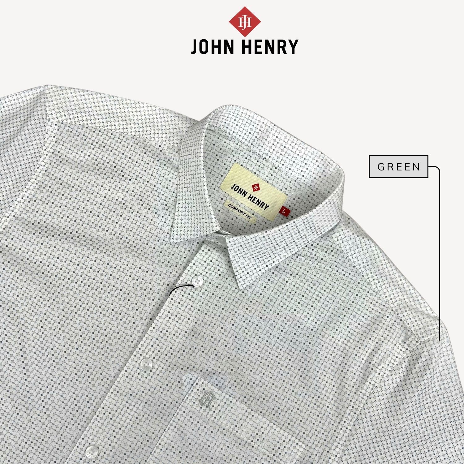 Áo Sơ Mi Nam Ngắn Tay John Henry Form Vừa WS25SS49P-CF