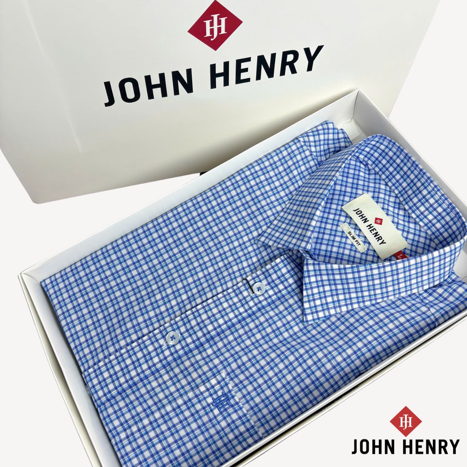 Áo Sơ Mi Nam Tay Ngắn John Henry Caro WS25SS01C-SDBB