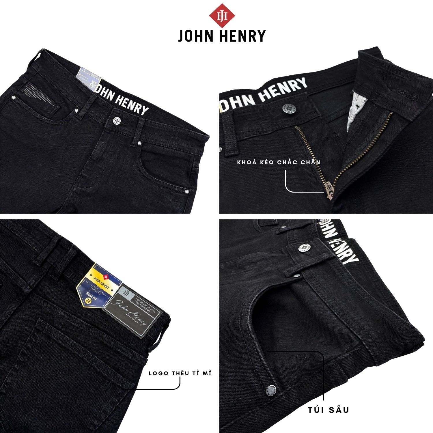 Quần Jeans Nam Form Ôm JN25FH50T-SL