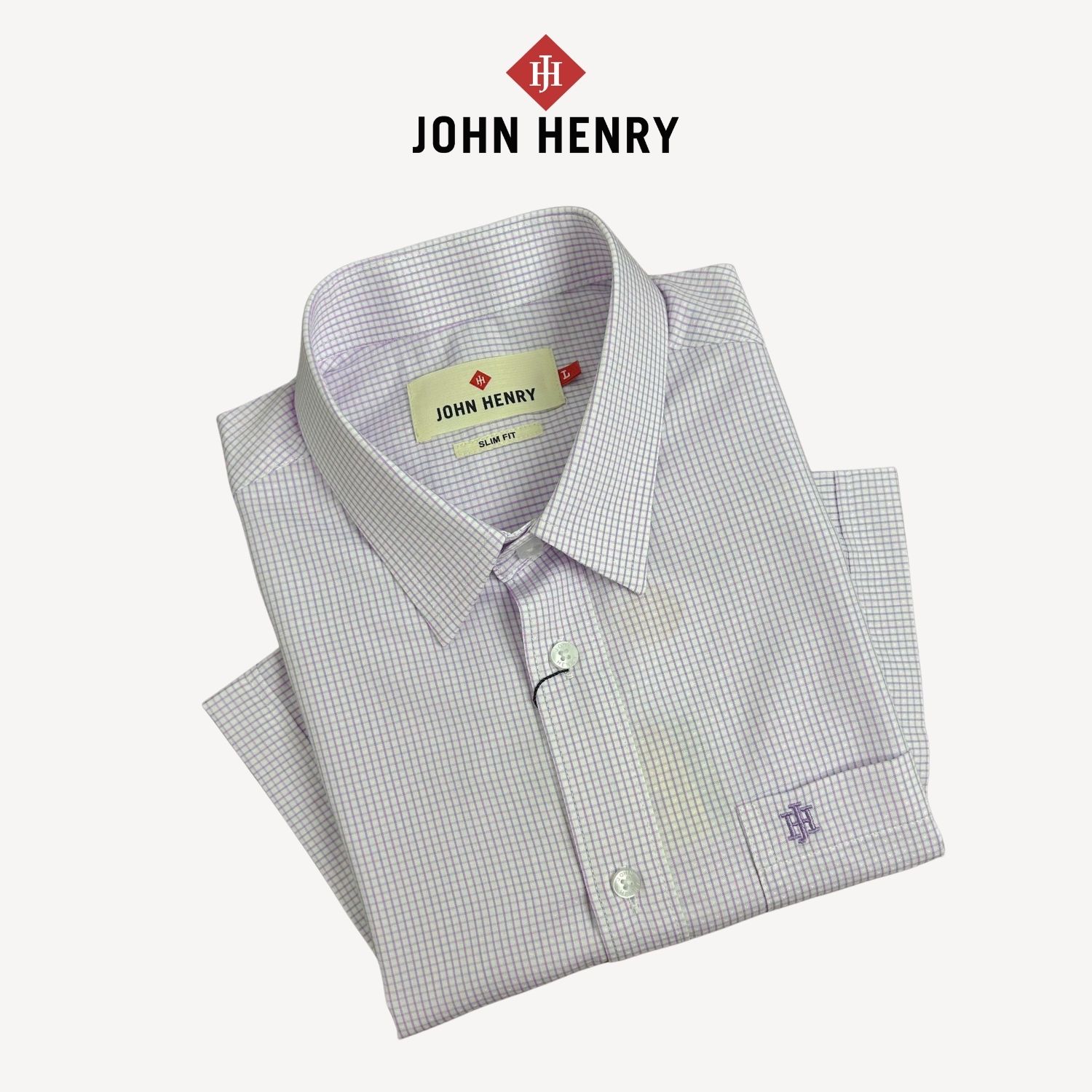 Áo Sơ Mi Nam Tay Ngắn John Henry họa tiết Caro WS25SS36T-SDBB