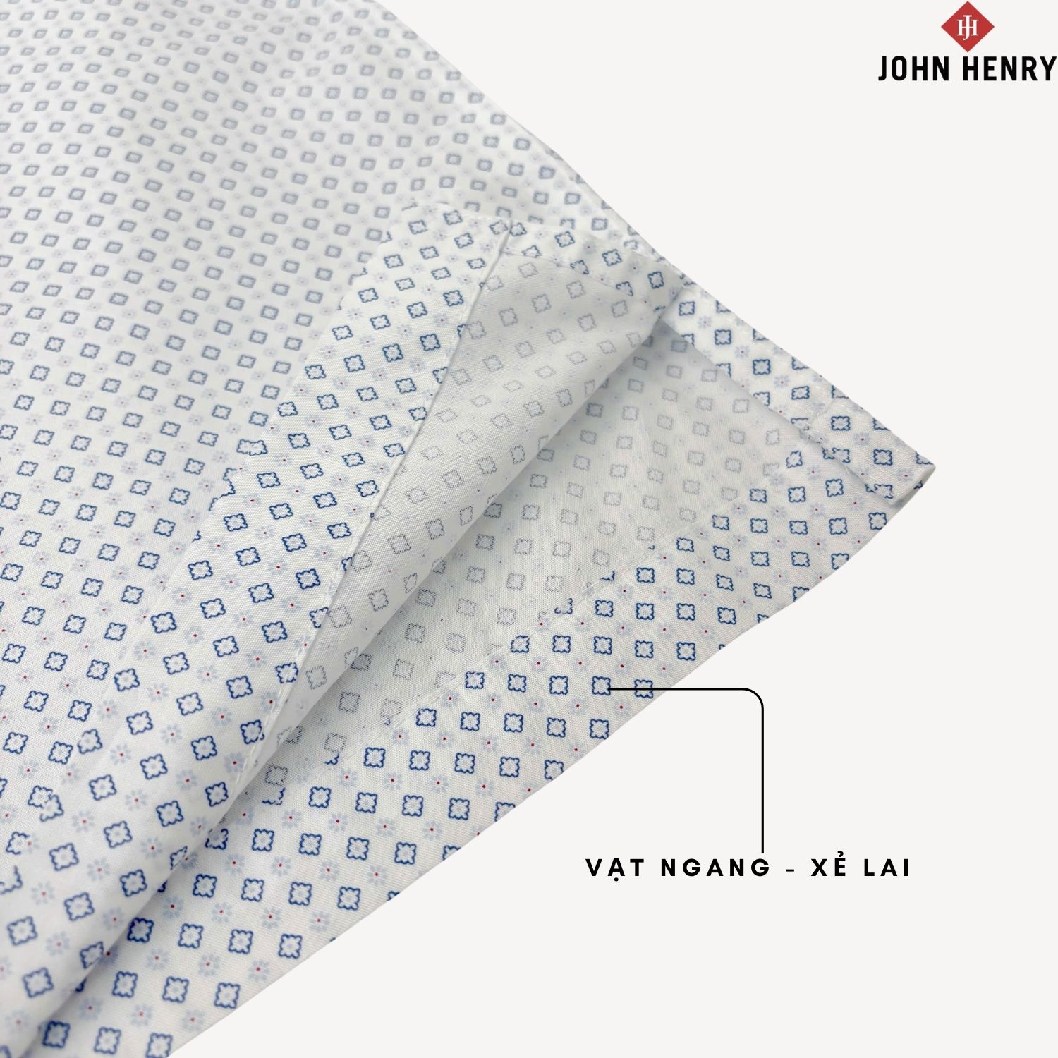 Áo Sơ Mi Nam Ngắn Tay John Henry Họa Tiết Form Ôm WS25SS56P-CF