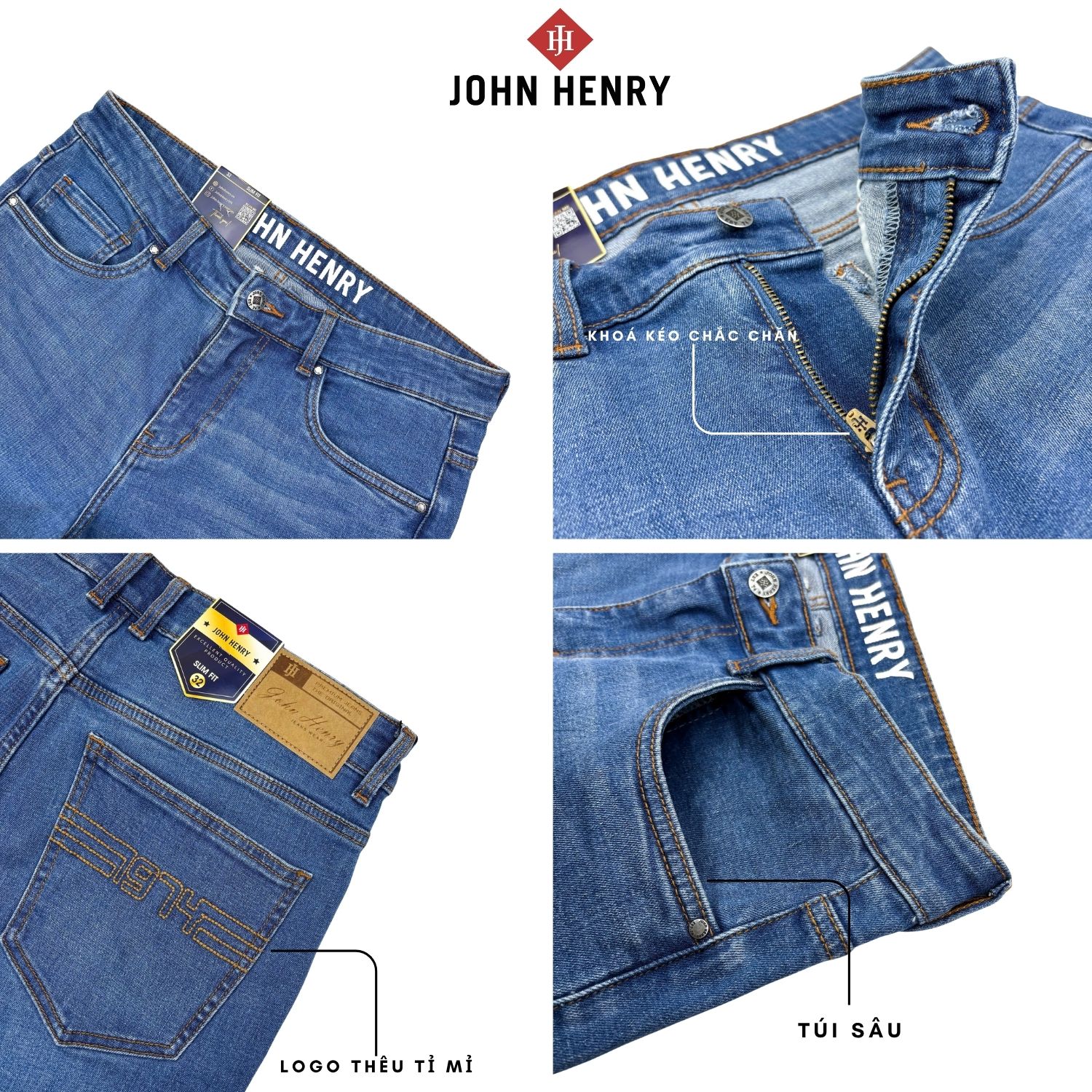 Quần Jeans Nam Form Ôm JN25FH51C-SL