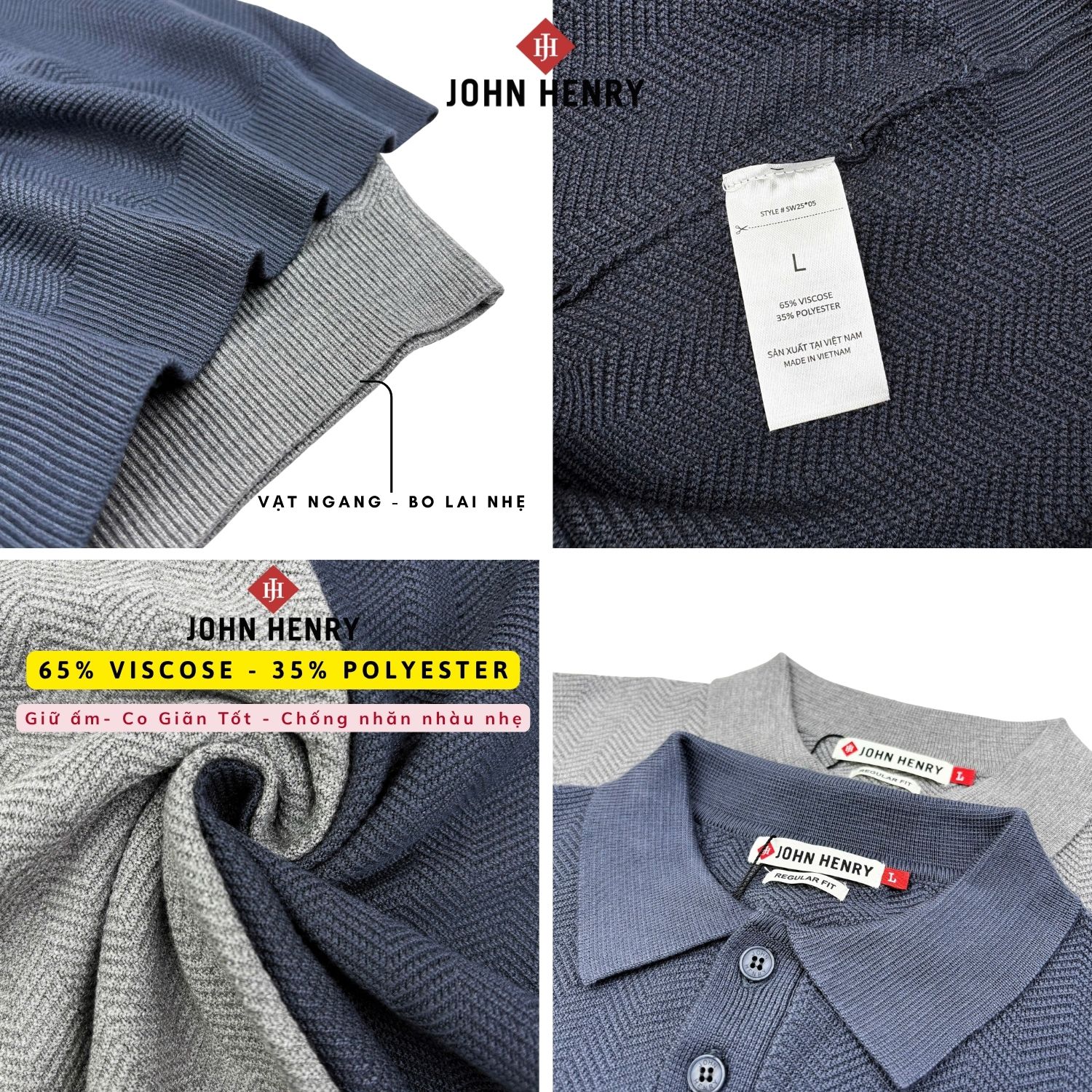 Áo Len Nam Có Cổ Tay Ngắn SW25FH05P-SA