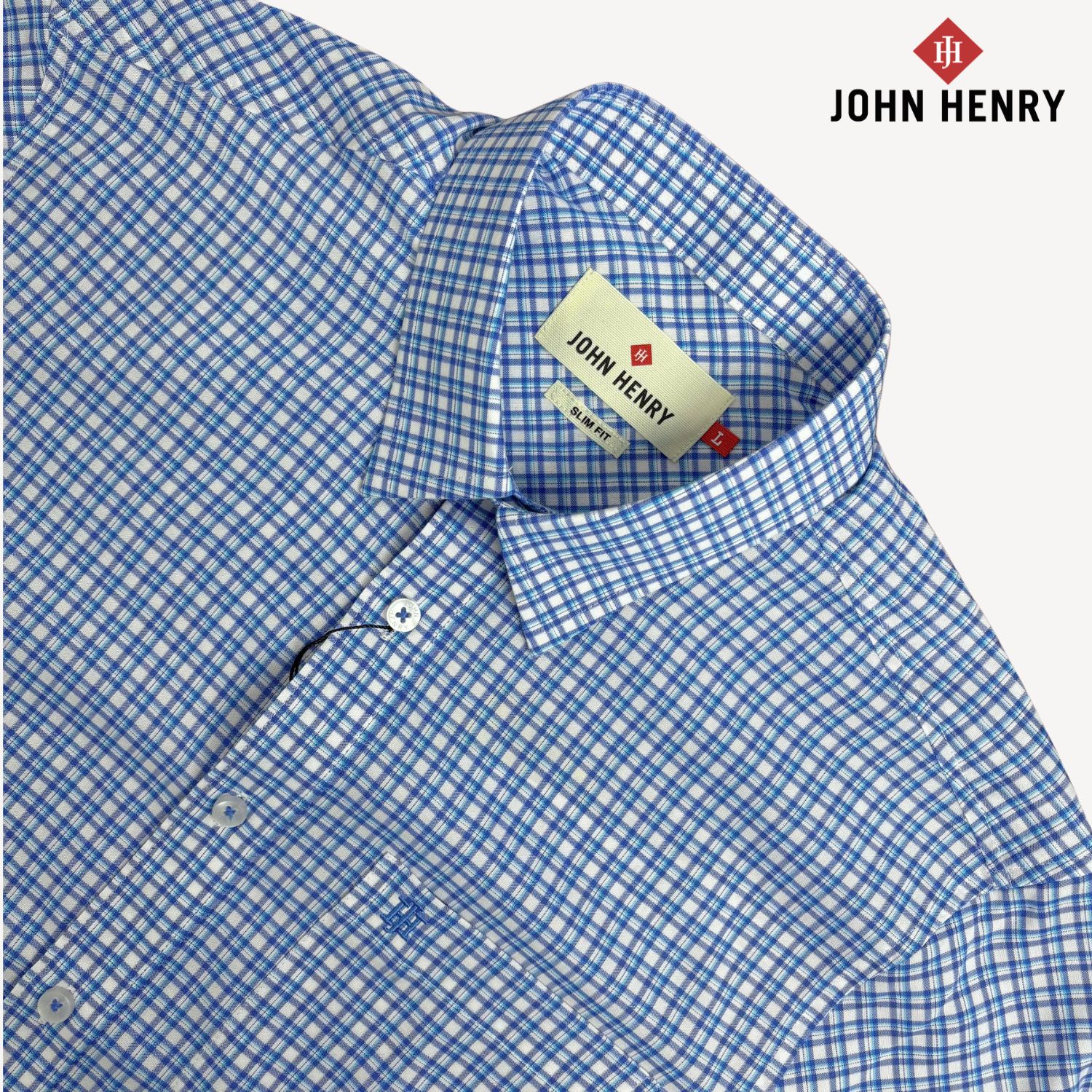 Áo Sơ Mi Nam Tay Ngắn John Henry Caro WS25SS01C-SDBB