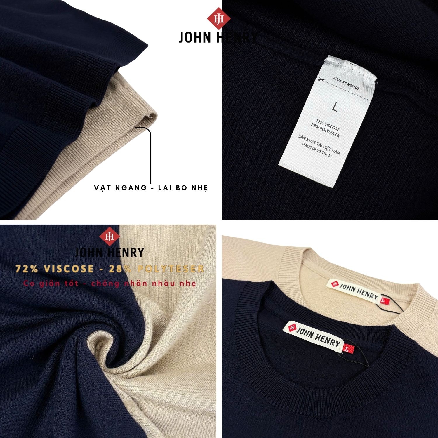 Áo Len Nam Cổ Tròn Tay Ngắn SW25FH02M-SA