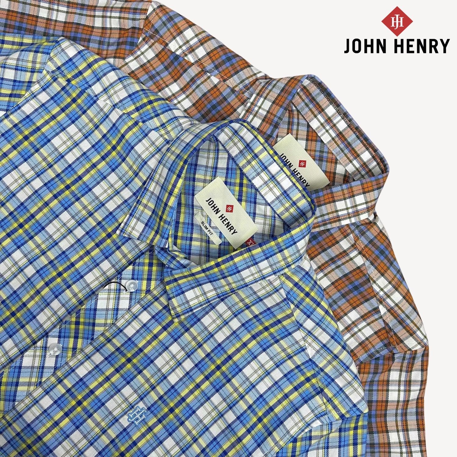 Áo Sơ Mi Nam Ngắn Tay John Henry Form Vừa WS25SS07P-SC