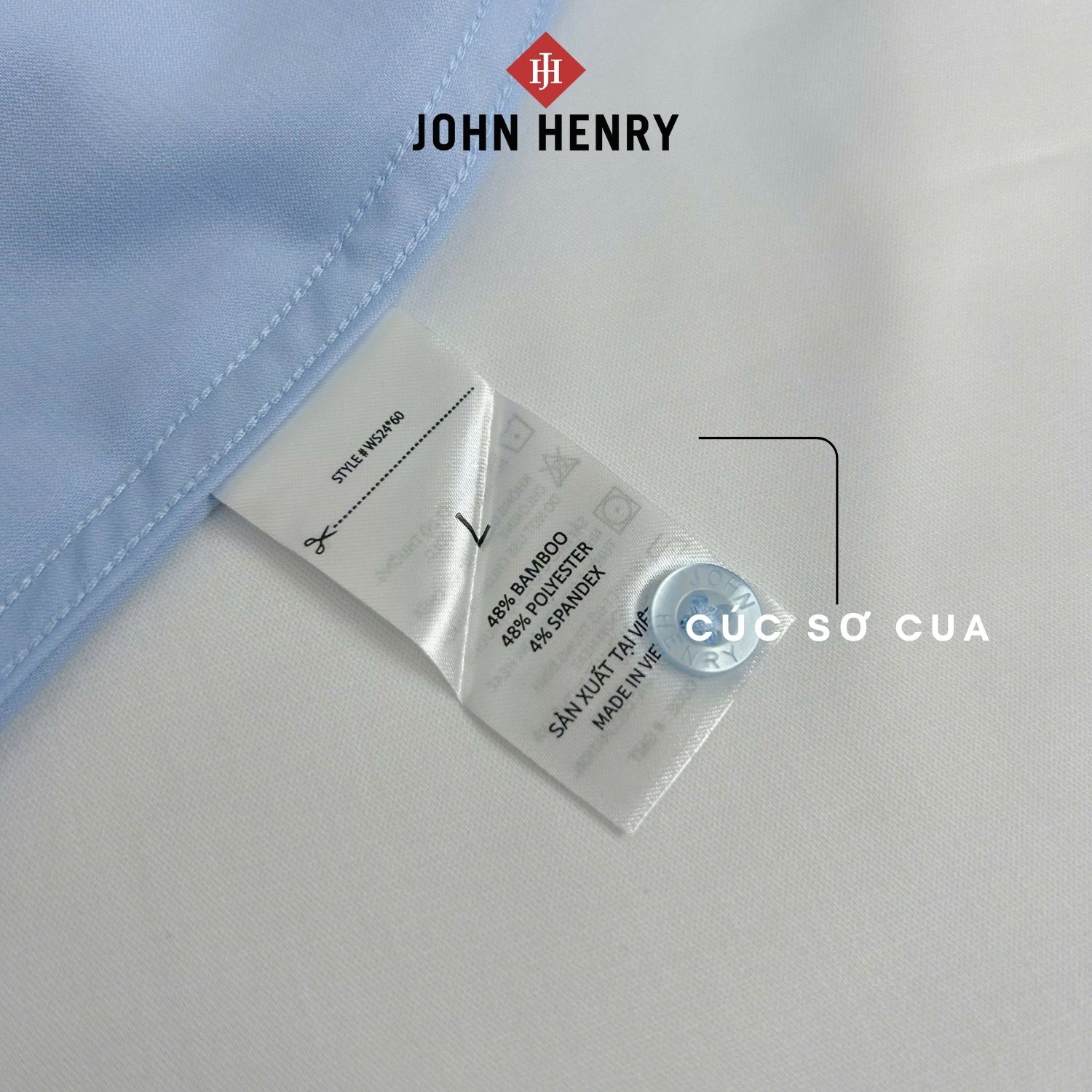 Áo Sơ Mi Nam Tay Ngắn John Henry, lịch lãm, thời thượng- WS24ES60C-SDBB